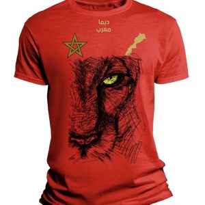 t shirt “l’Œil du lion d'atlas” version rouge